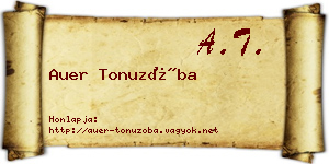 Auer Tonuzóba névjegykártya